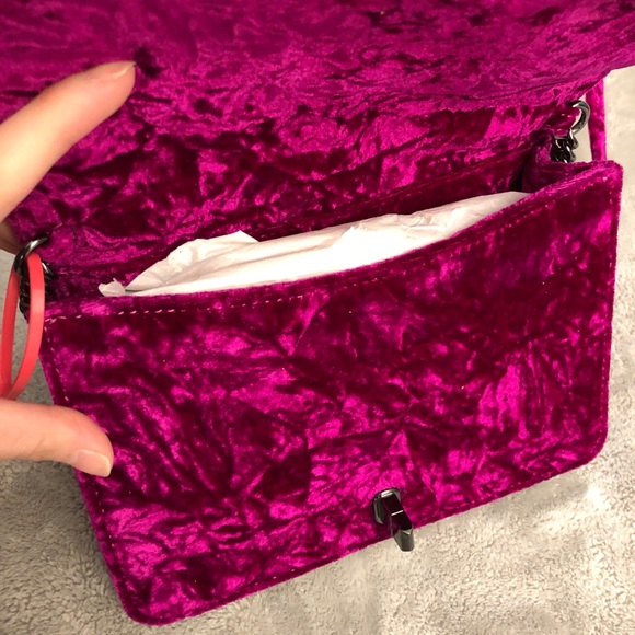 Rebecca Minkoff Chevron Love Velvet Fuschia - Picture 2 of 6